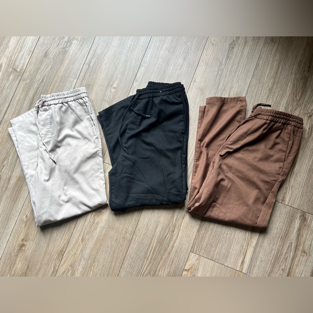 Bershka Tan/Khaki, Black and Brown Pants size Large